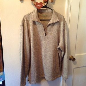 Mens LG Haggar in Motion natural stretch collared sweater, heather gray